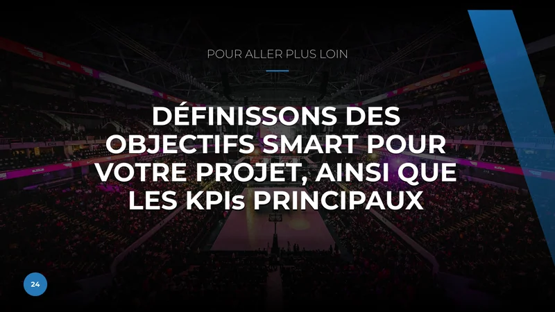 Consigne du cours XP M1 demandant de définir des objectifs SMART et les indicateurs principaux pour le projet.