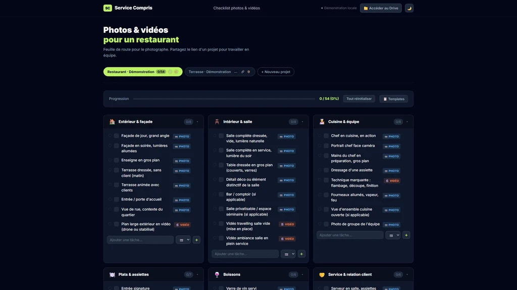 Interface exécutée localement. Projet de démonstration, sans connexion au serveur.